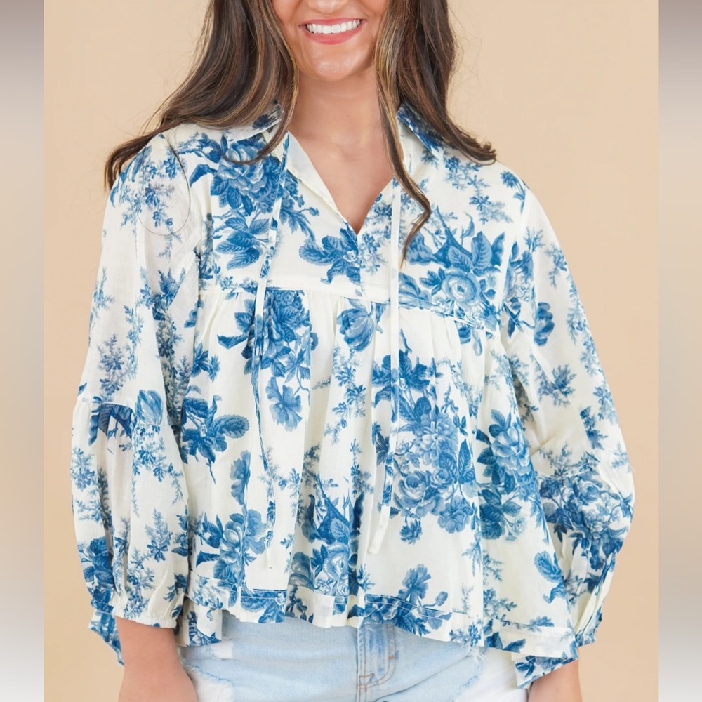 Blue floral For the Win top!